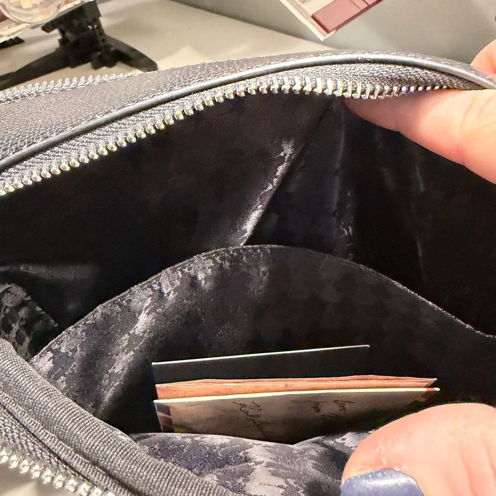 NWT Karl Lagerfeld Black Leather Camera Bag